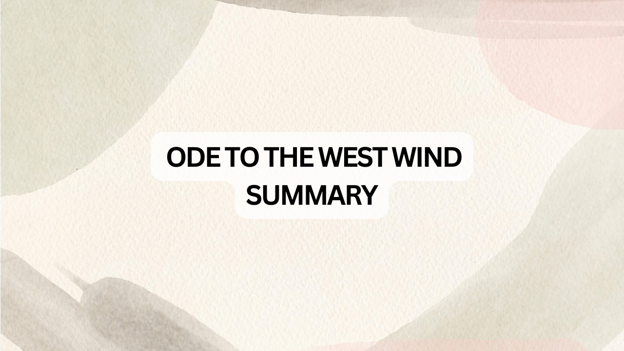 Ode to the West Wind summary